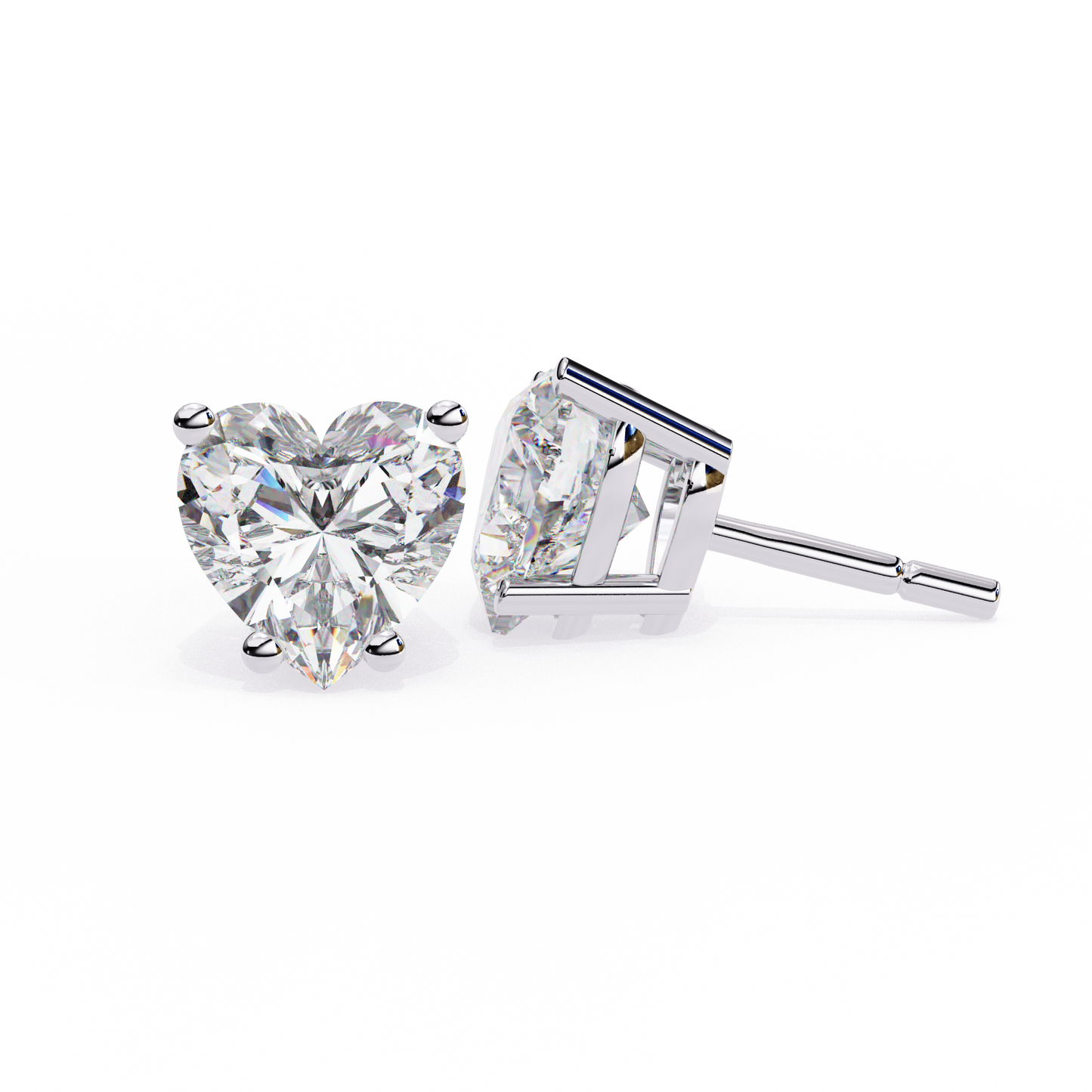 Heart Solitaire Lab Grown Diamond Stud