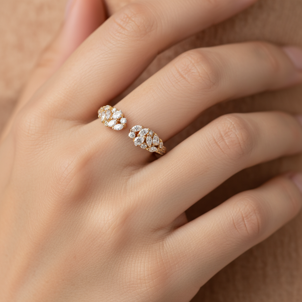 Pear Small Dia Culuster Ring