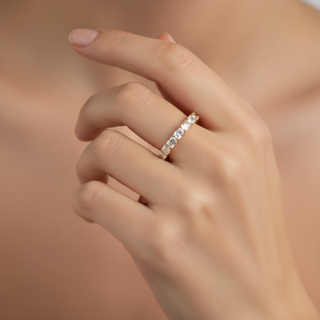 Radiant Cut Horizontal Eternity Band