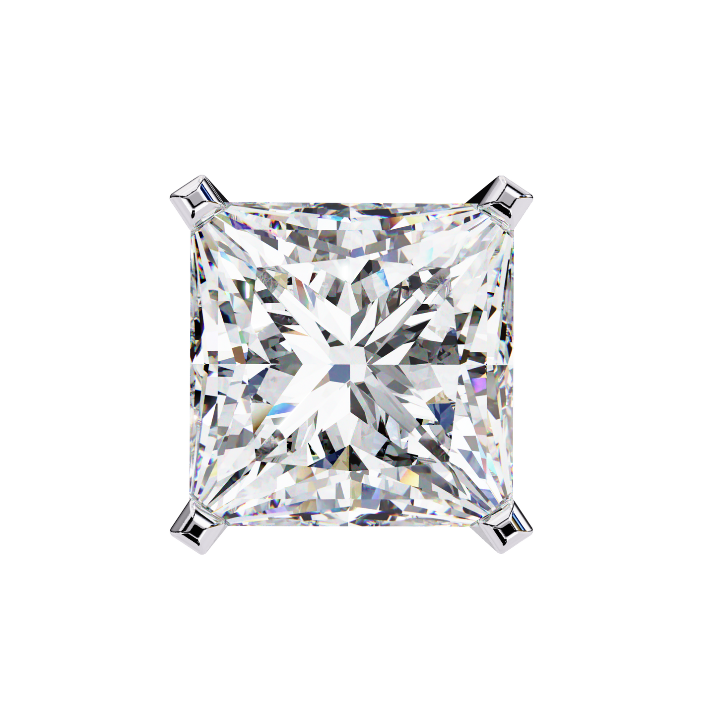 Princess Solitaire Lab Grown Diamond Stud