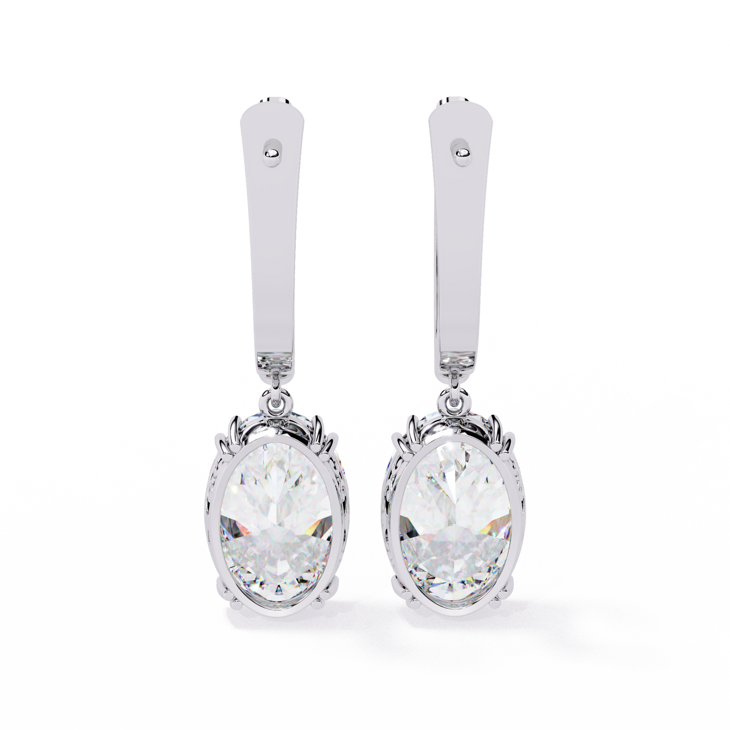 Oval Solitaire Lab Grown Diamond Hoop