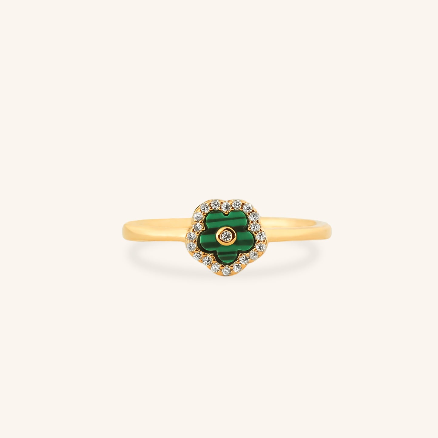 Flower Malachite Ring