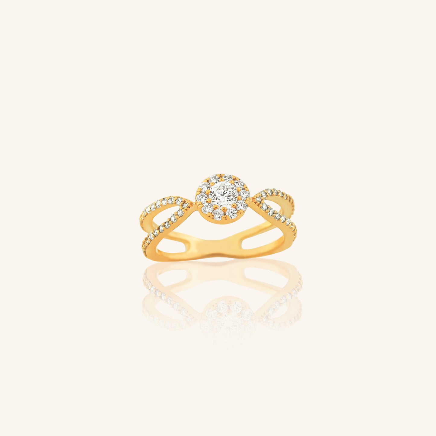Diamond Cluster Two Line Ring