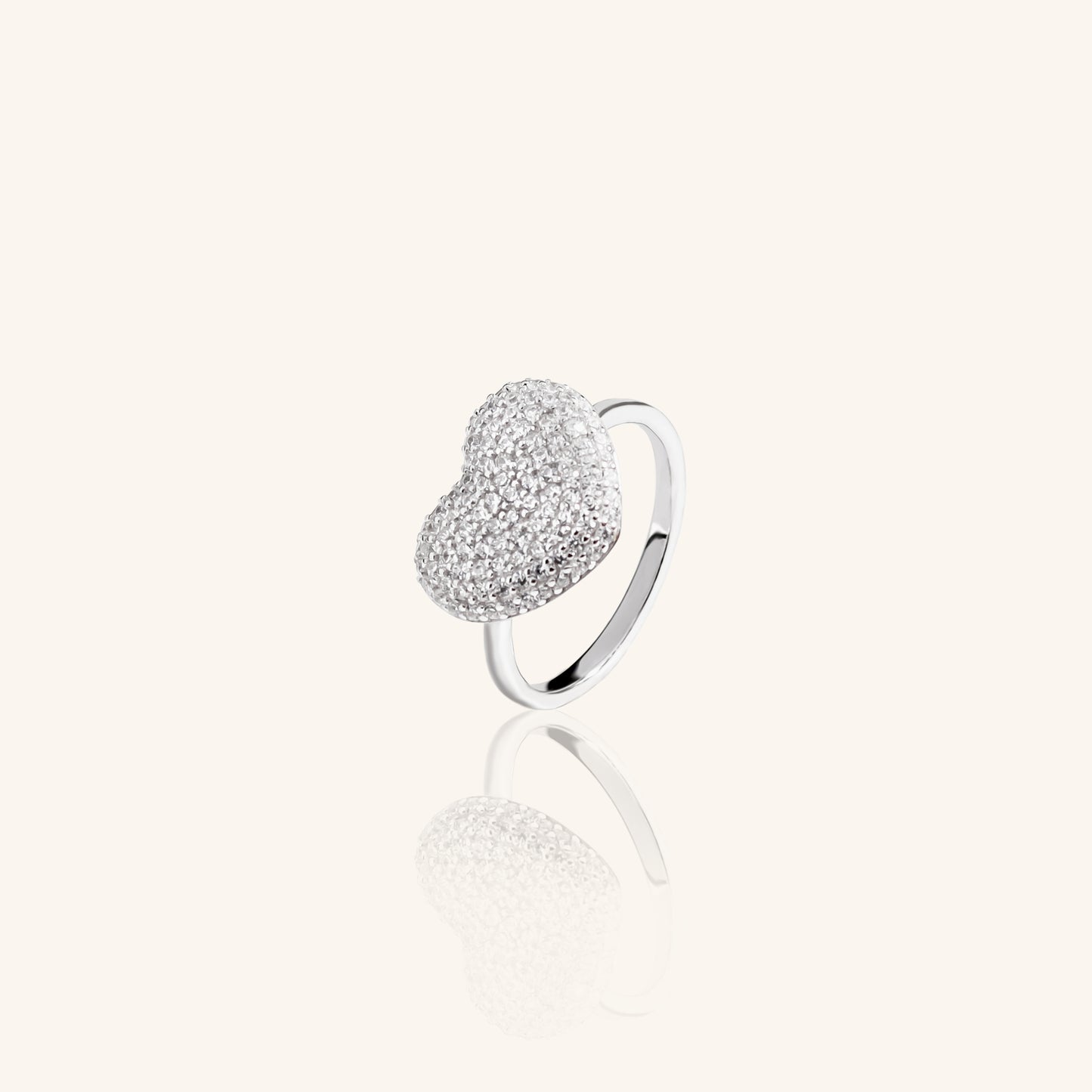 Diamond Large Heart Ring