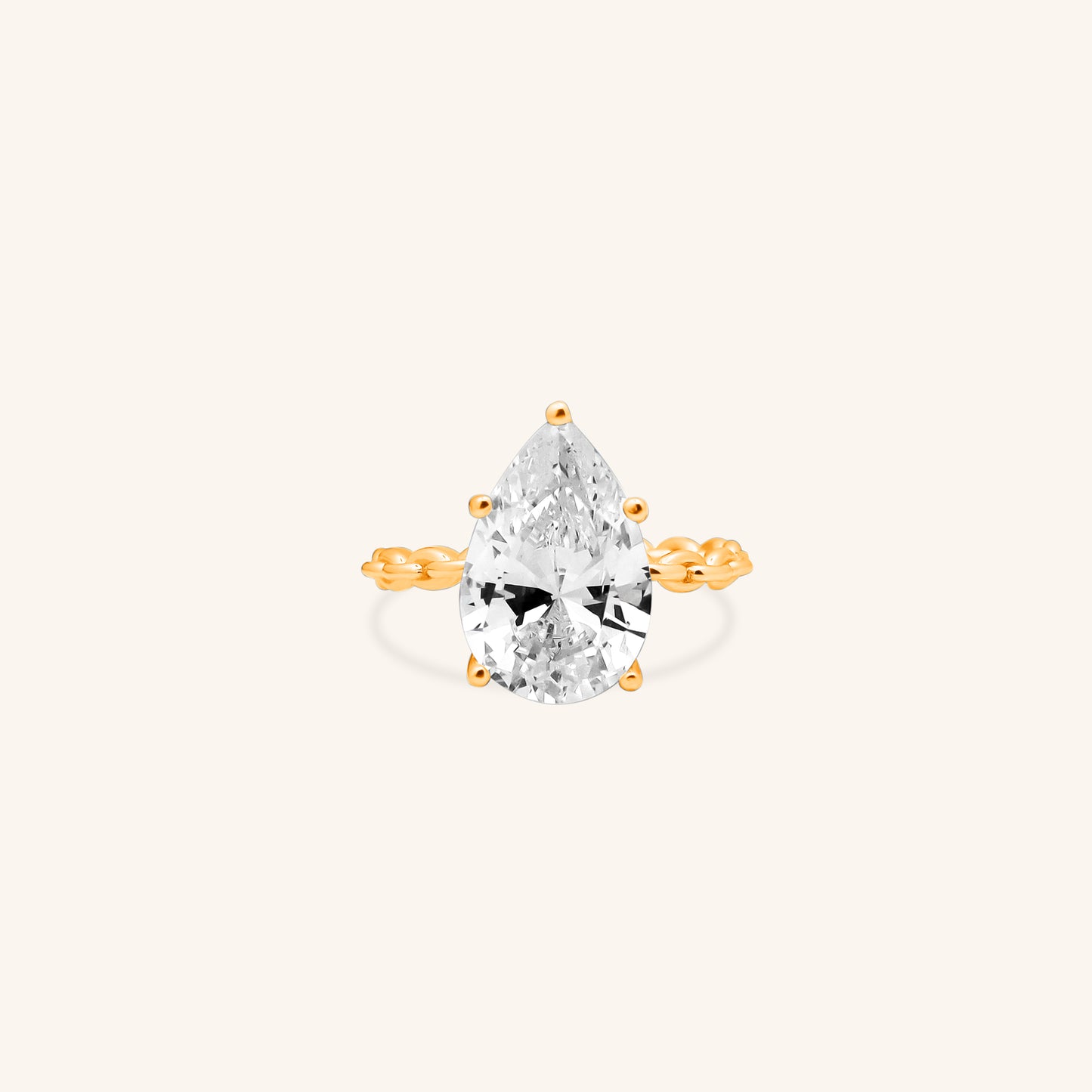 Pear Solitaire Rope Ring Swaroski