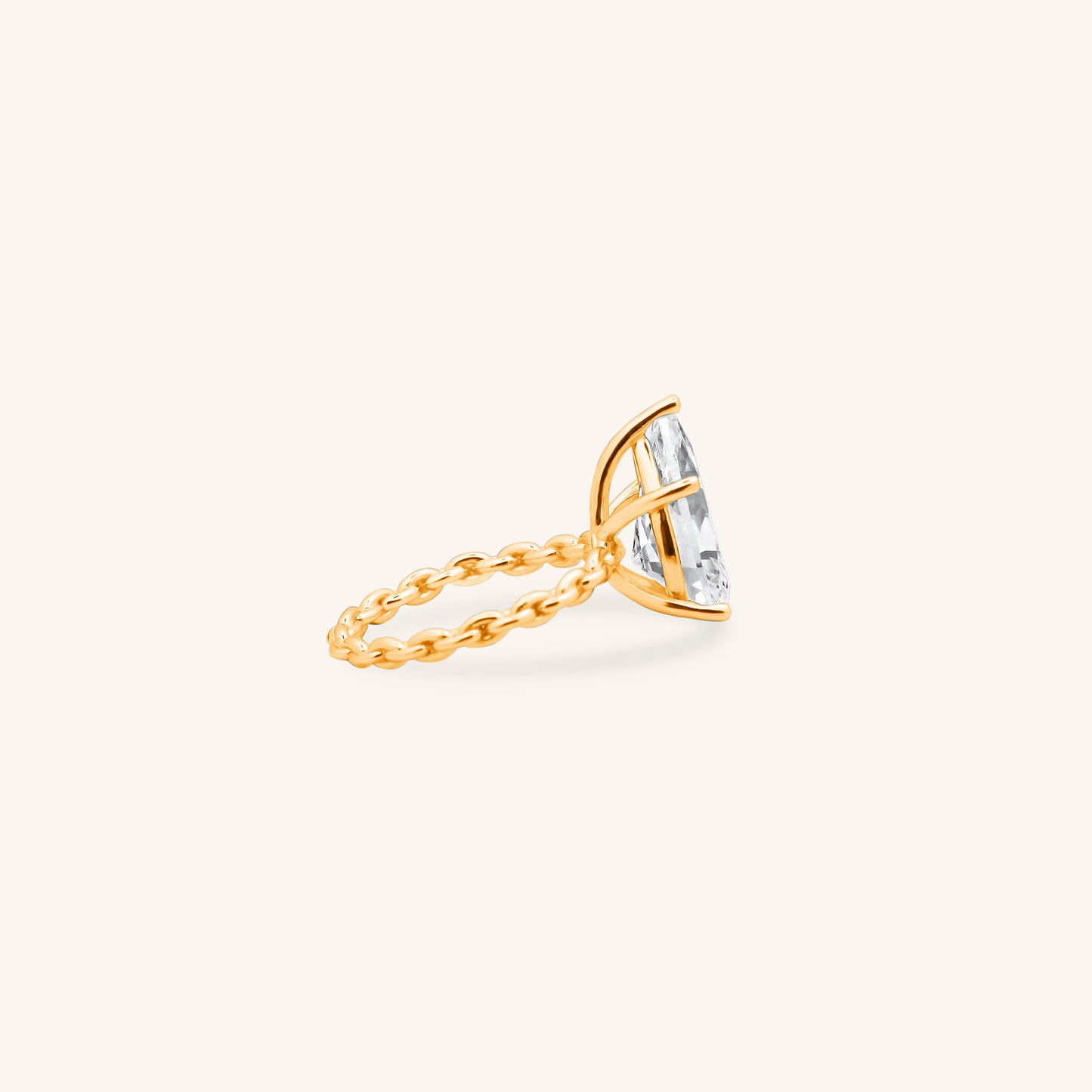 Pear Solitaire Rope Ring Swaroski