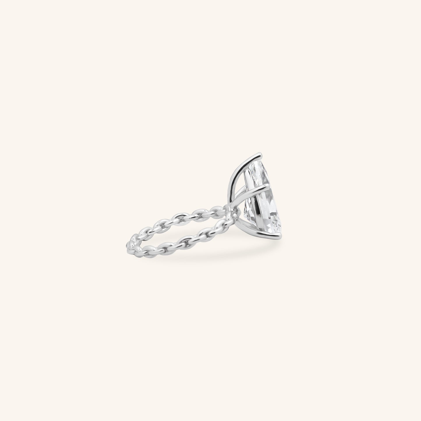 Pear Solitaire Rope Ring Swaroski