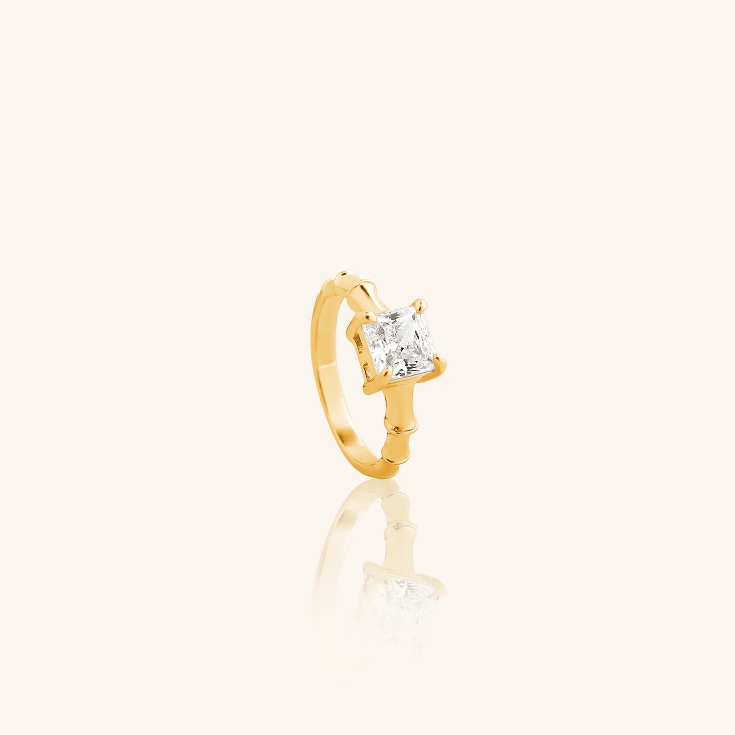 Princess Cut Dia Bamboo Ring