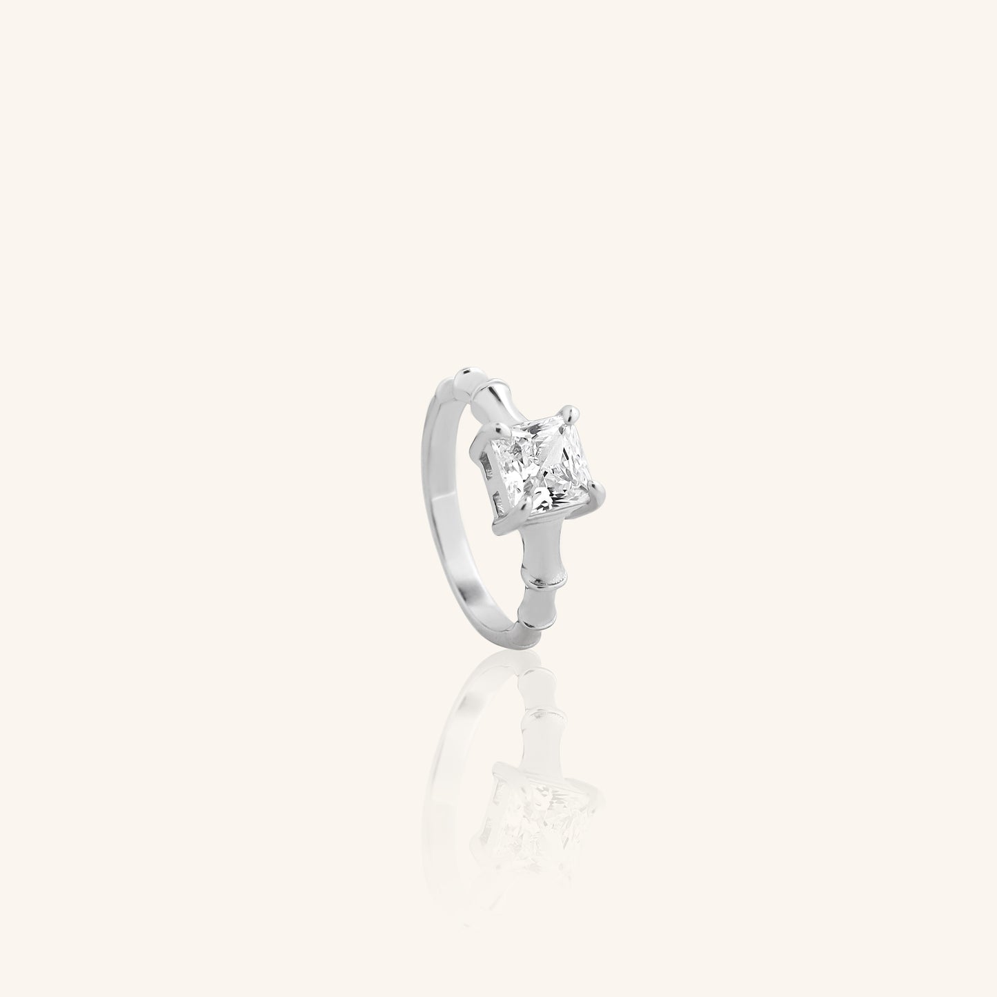 Princess Cut Dia Bamboo Ring