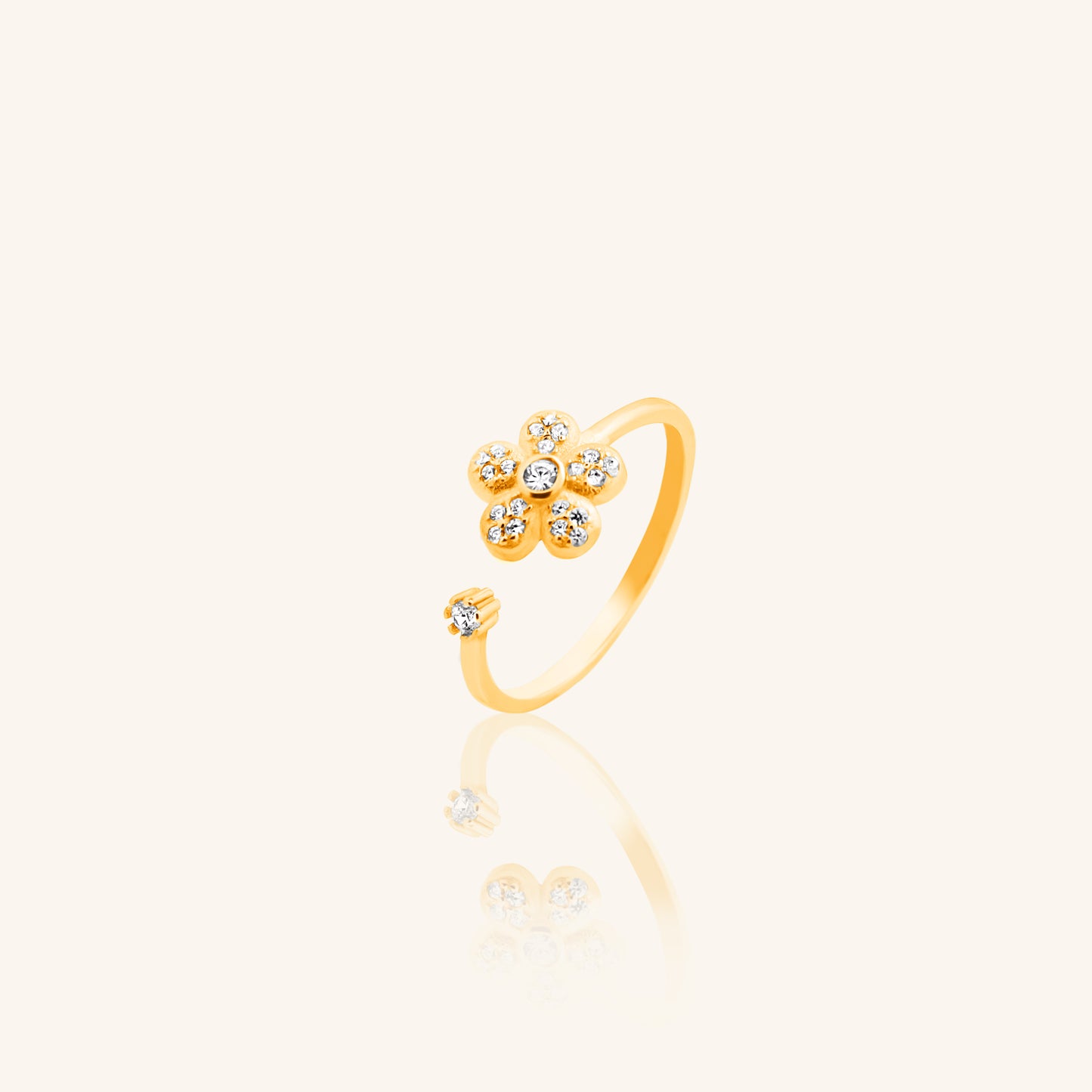 One Flower Adjustable Ring