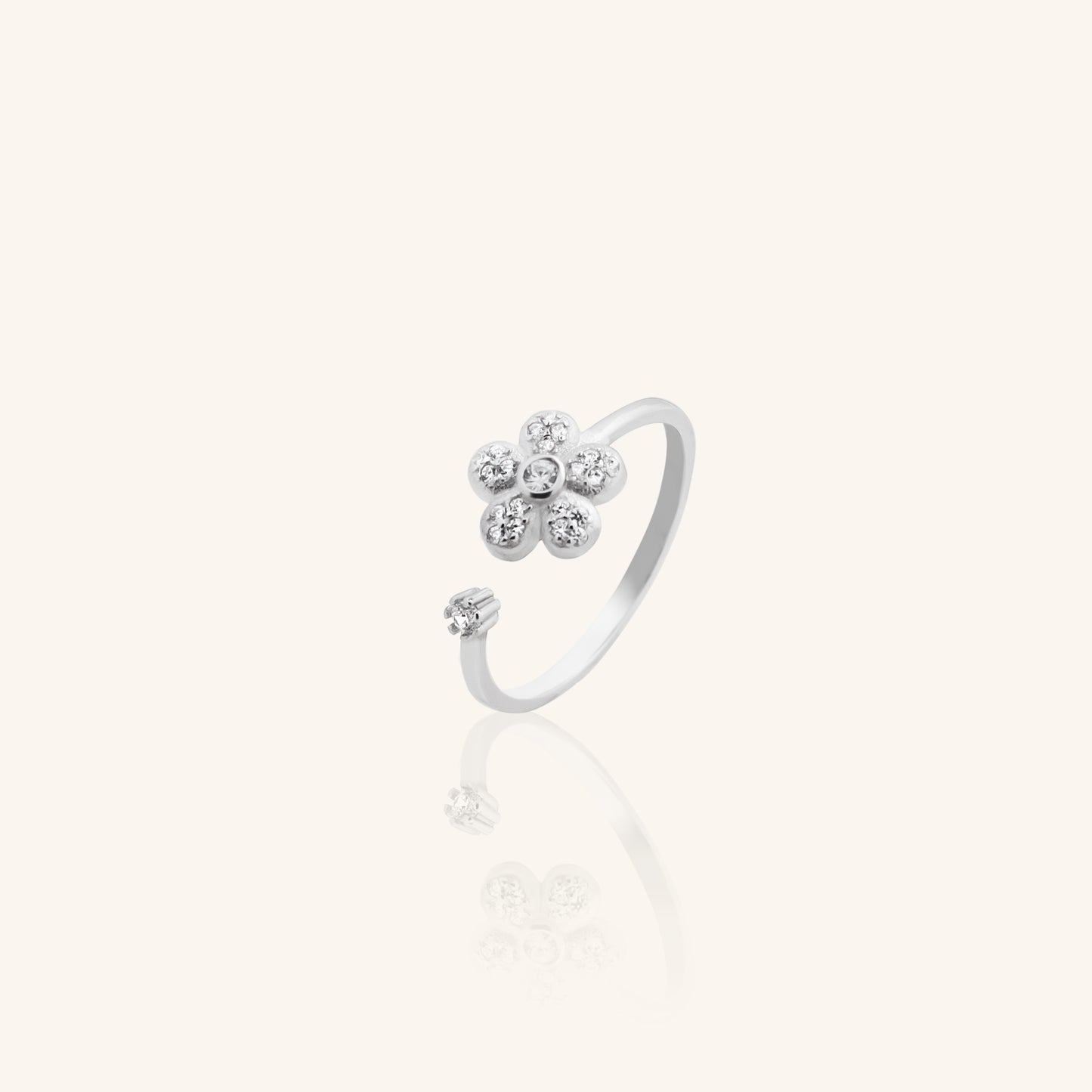 One Flower Adjustable Ring