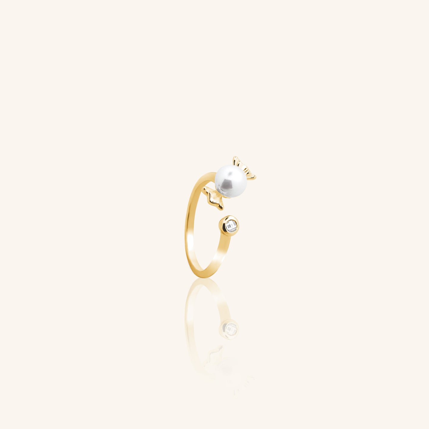Pearl Bow Ring Large