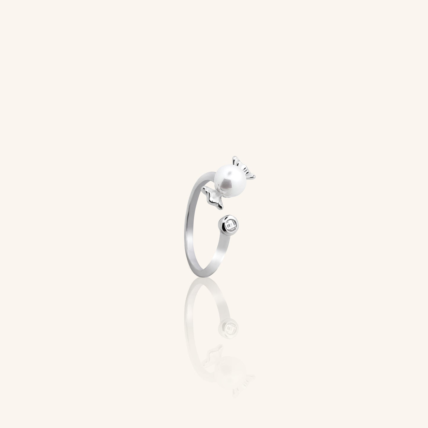 Pearl Bow Ring Large