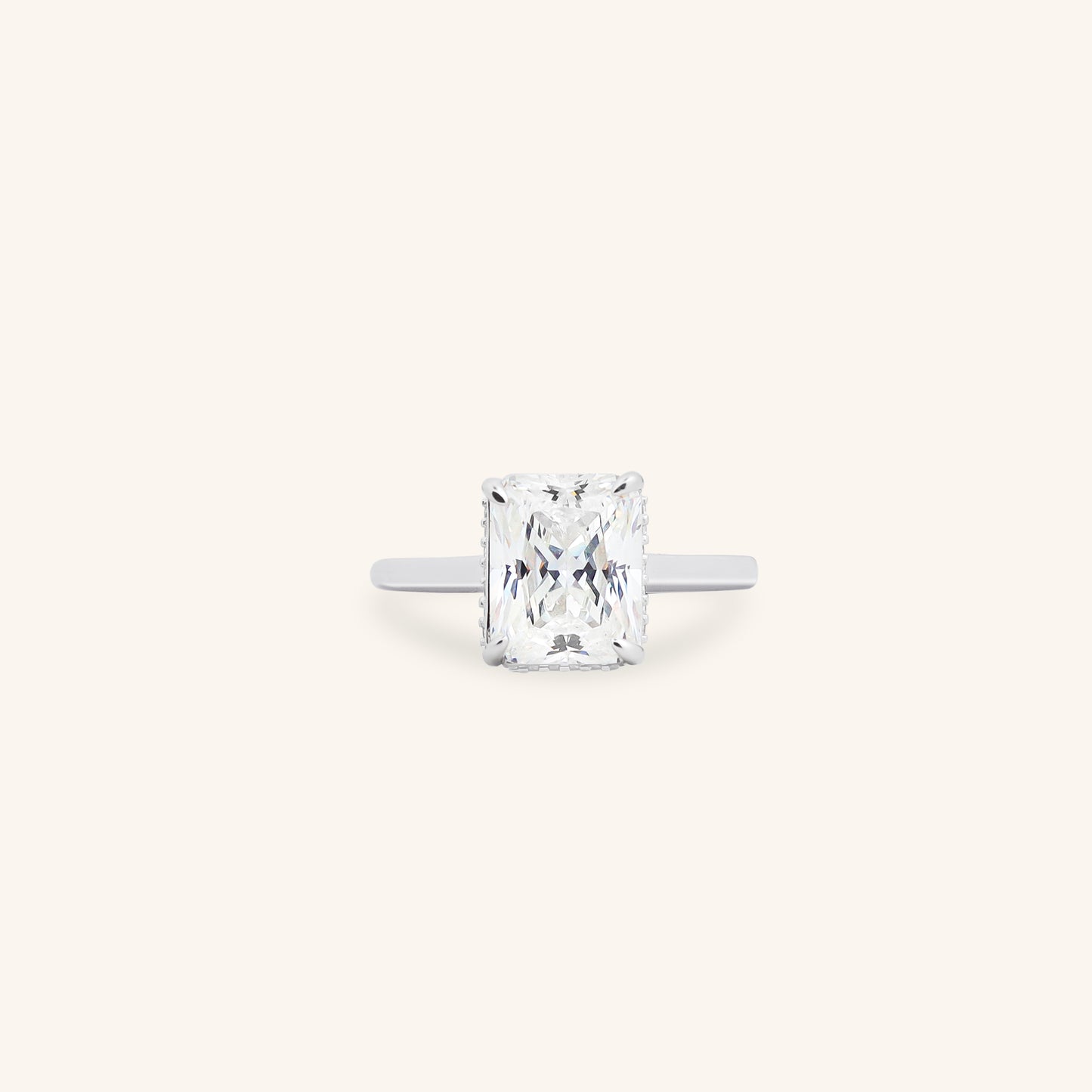 Radiant Cut Halo Ring Swaroski