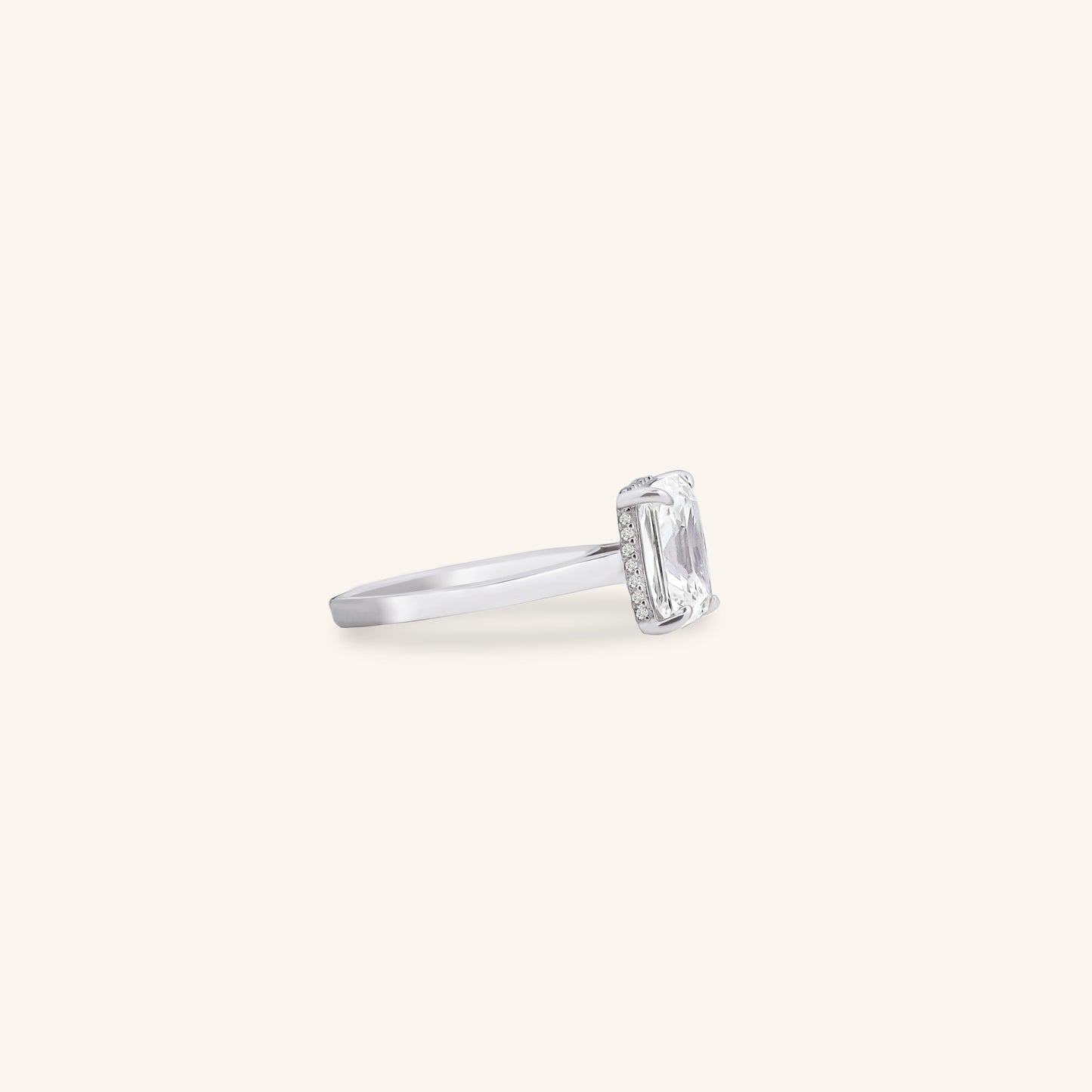 Radiant Cut Halo Ring Swaroski