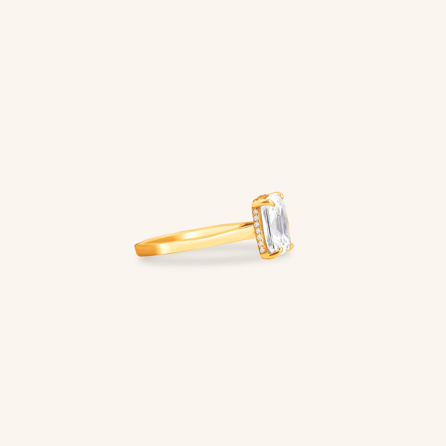 Radiant Cut Halo Ring Swaroski