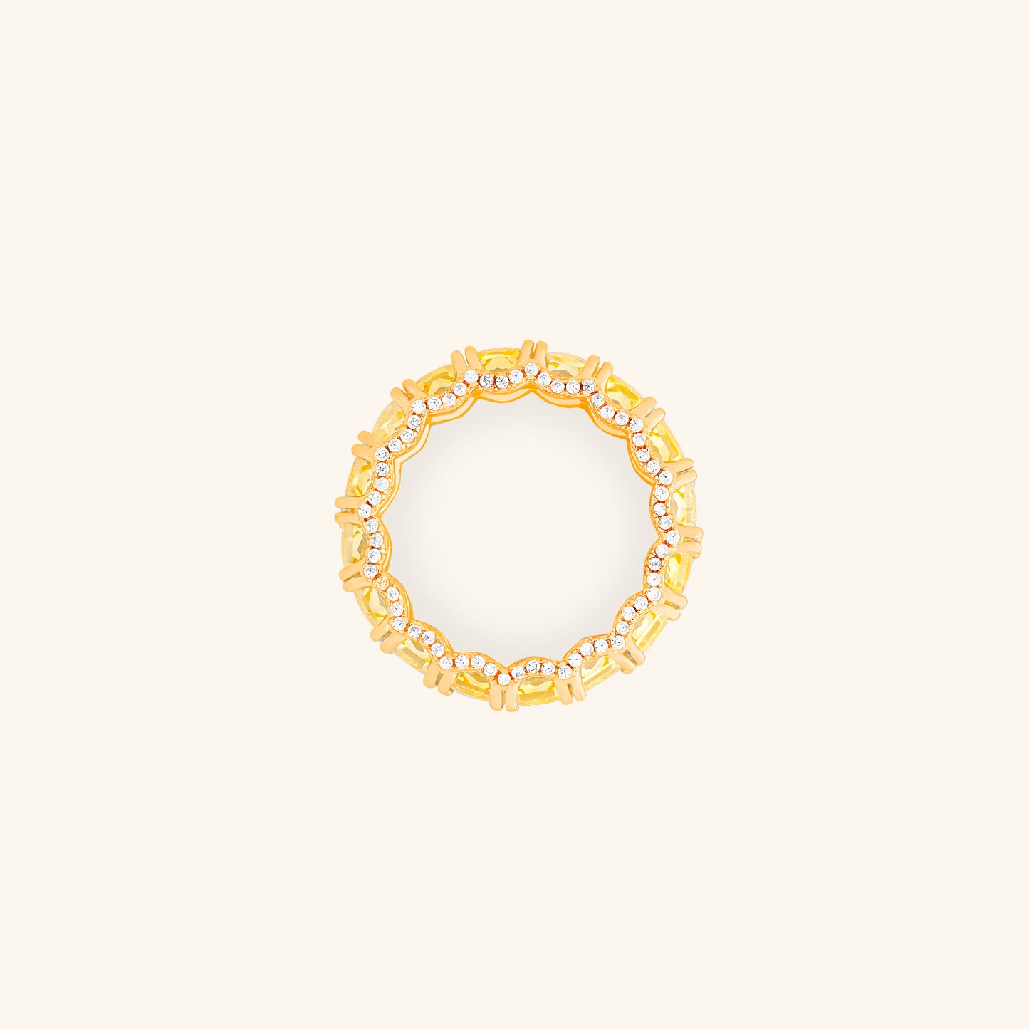 Yellow Emerald Cut Dia Eternity Band