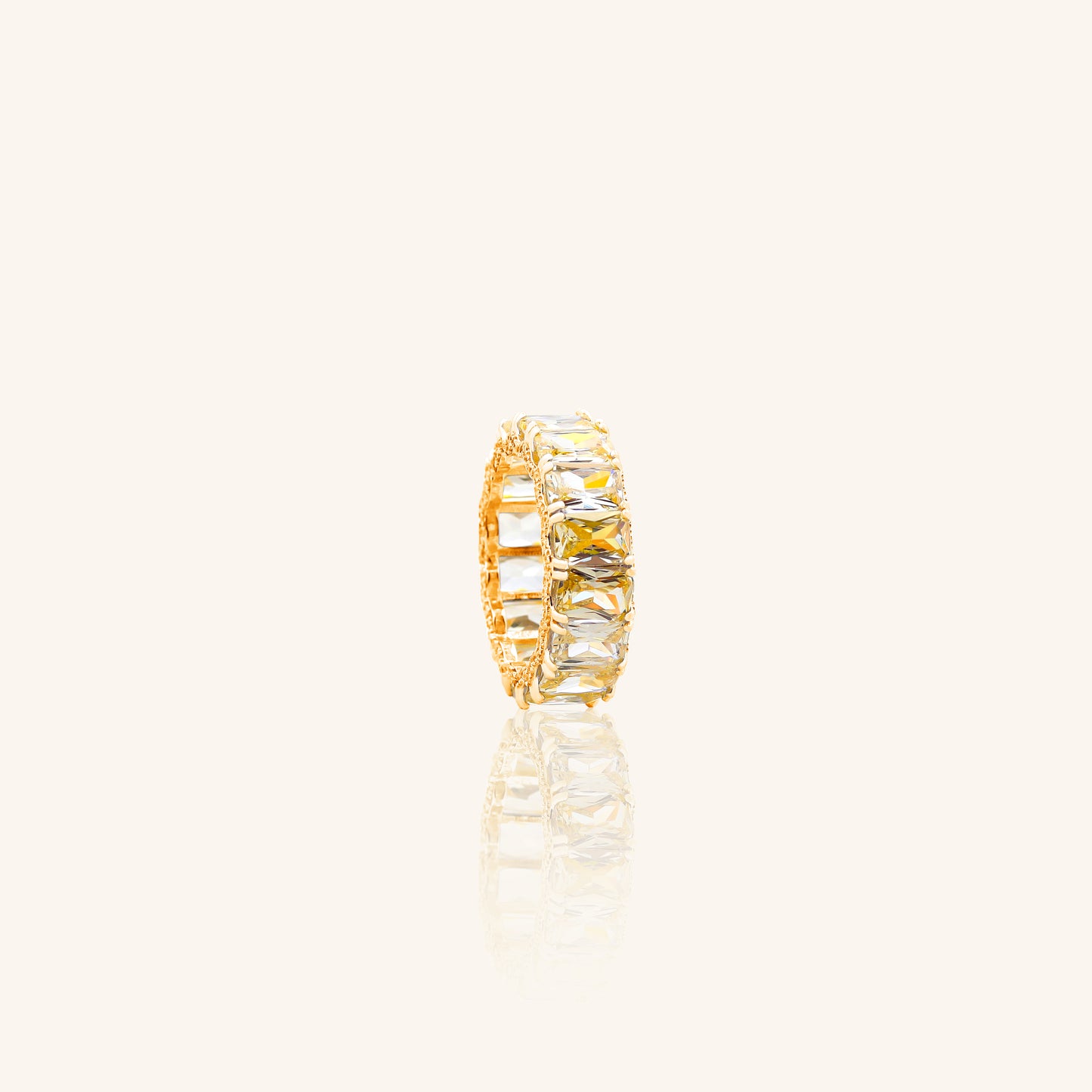 Yellow Emerald Cut Dia Eternity Band