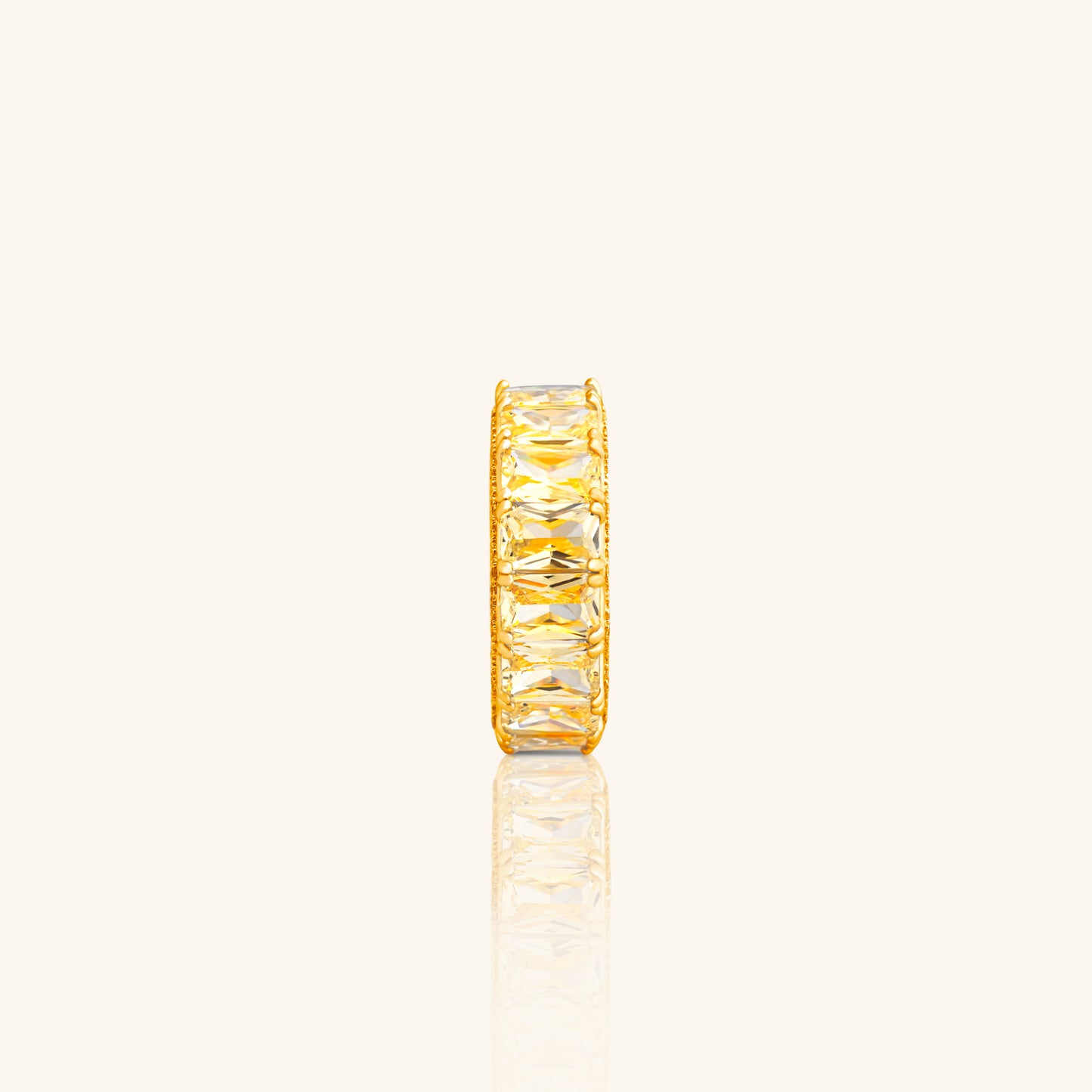 Yellow Emerald Cut Dia Eternity Band