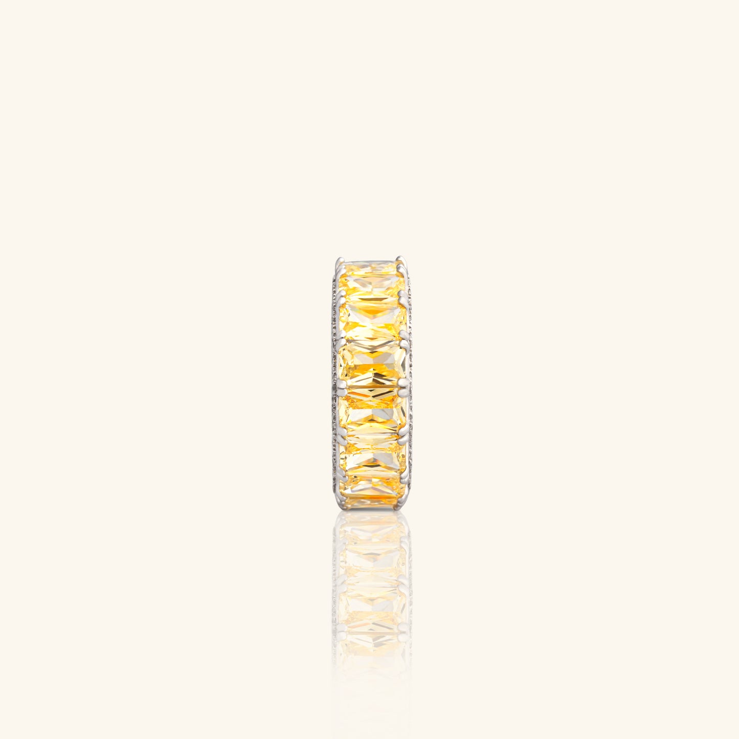 Yellow Emerald Cut Dia Eternity Band