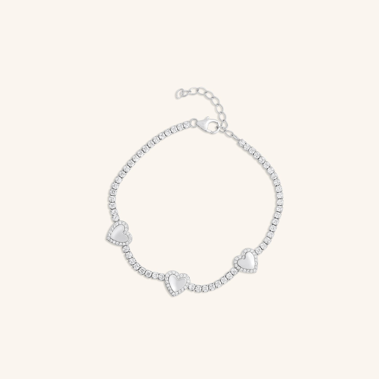 Round tennis with heart bracelet