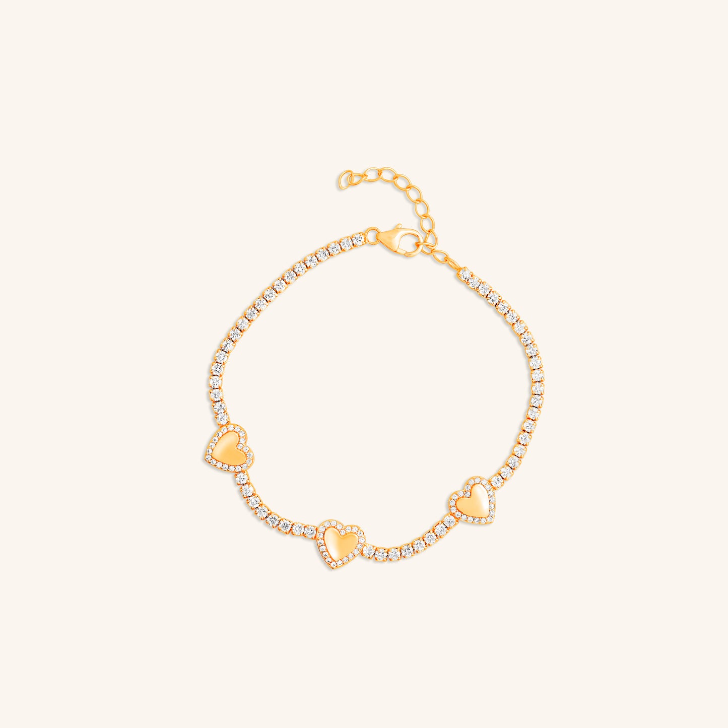 Round tennis with heart bracelet