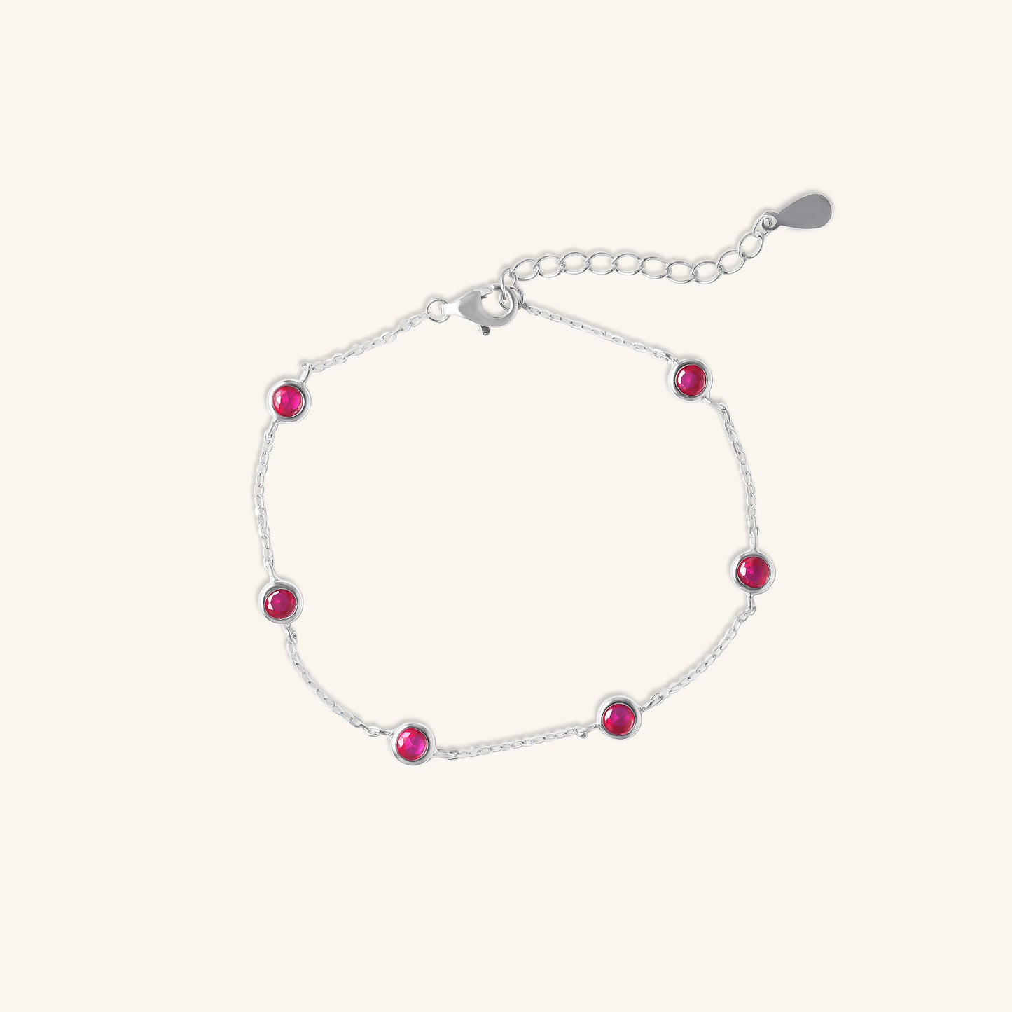 Round Ruby Bezel Bracelet