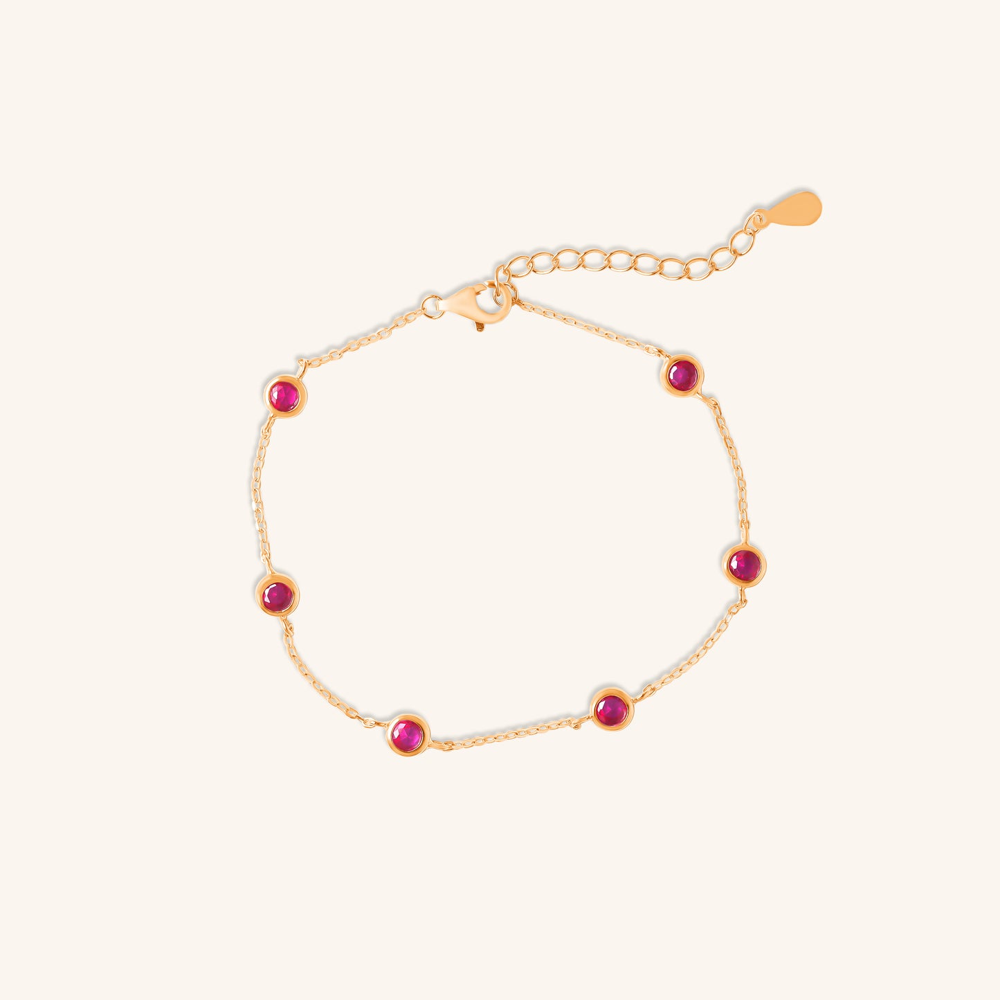 Round Ruby Bezel Bracelet