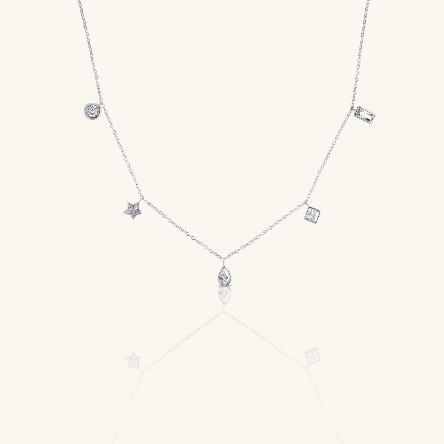 Mix Diamond Hanging Charms Chain
