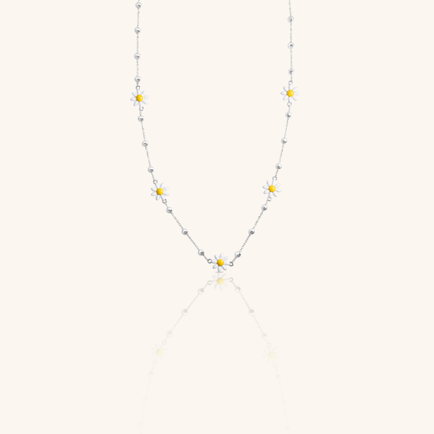 Daisy Flower and Round Ball Chain