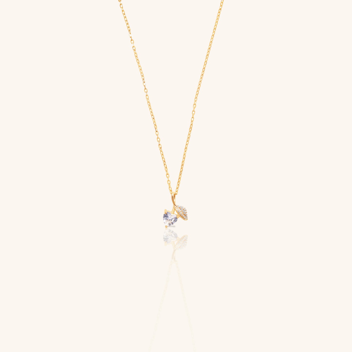 Leaf and Heart Chain Pendant
