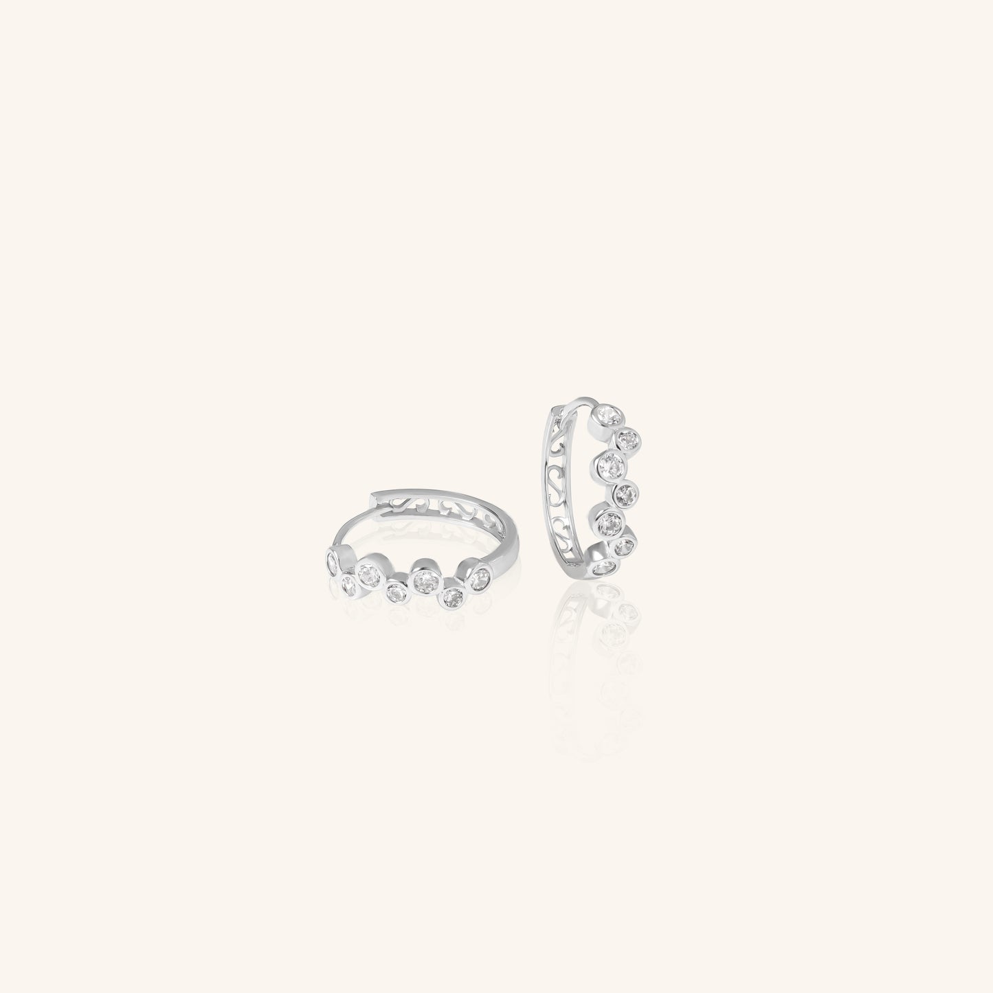 Diamond Zigzag Bezel Hoop