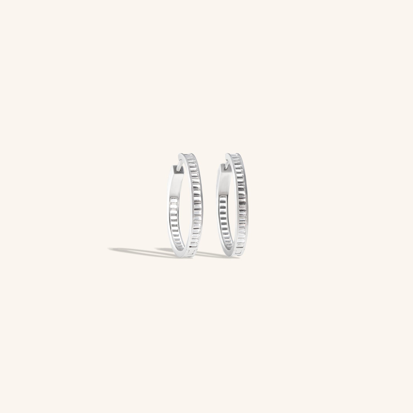 Baguette Diamond Hoops