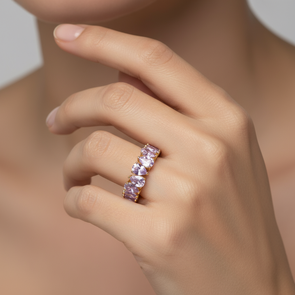 Pear Lavender Dia Eternity Band
