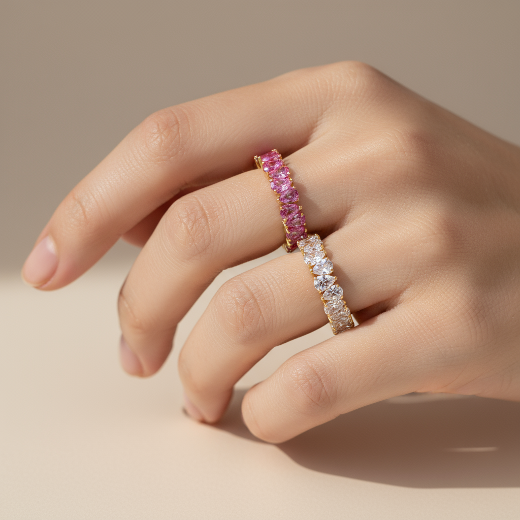Pear Pink Dia Eternity Band