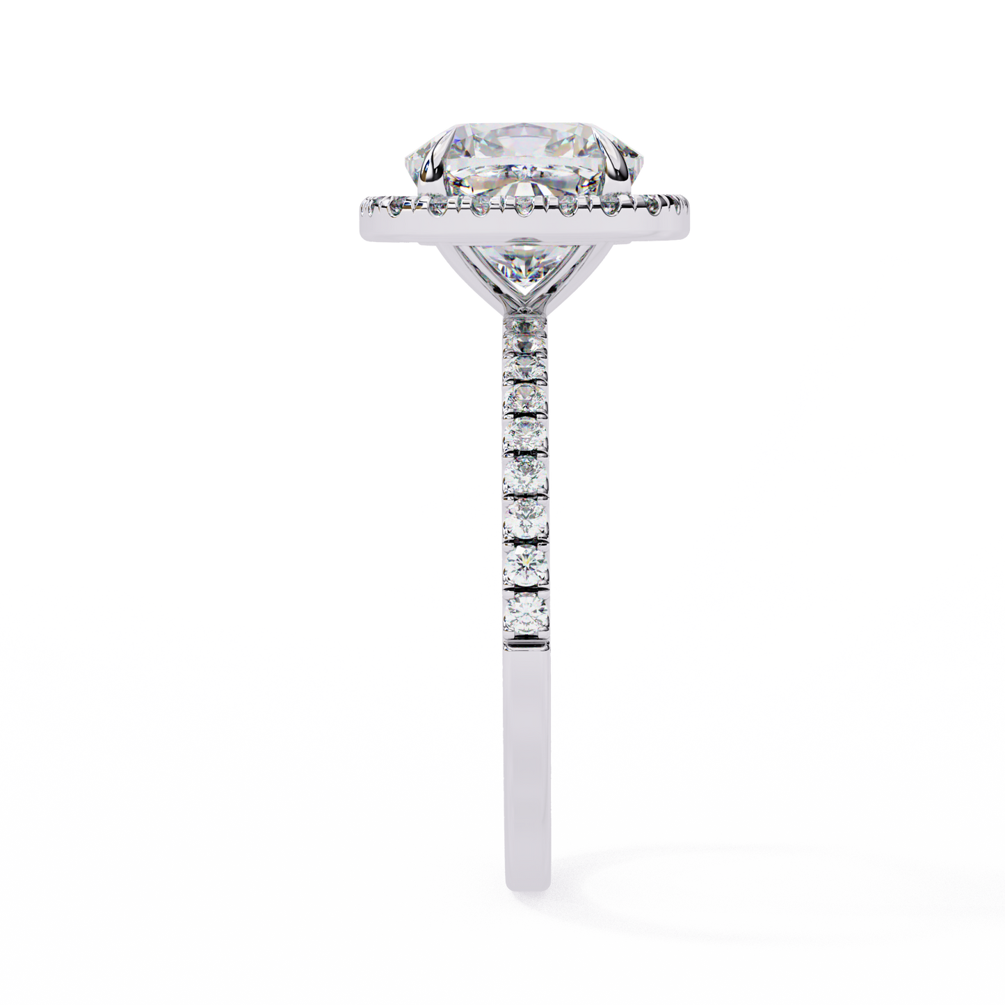 Aira Cushion Solitaire Halo Ring Lab Grown Diamond
