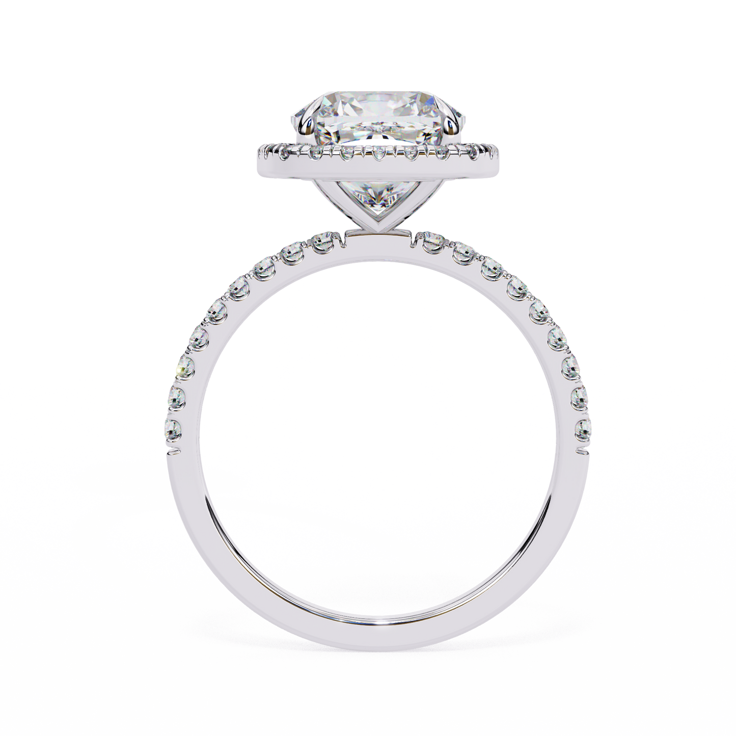 Aira Cushion Solitaire Halo Ring Lab Grown Diamond