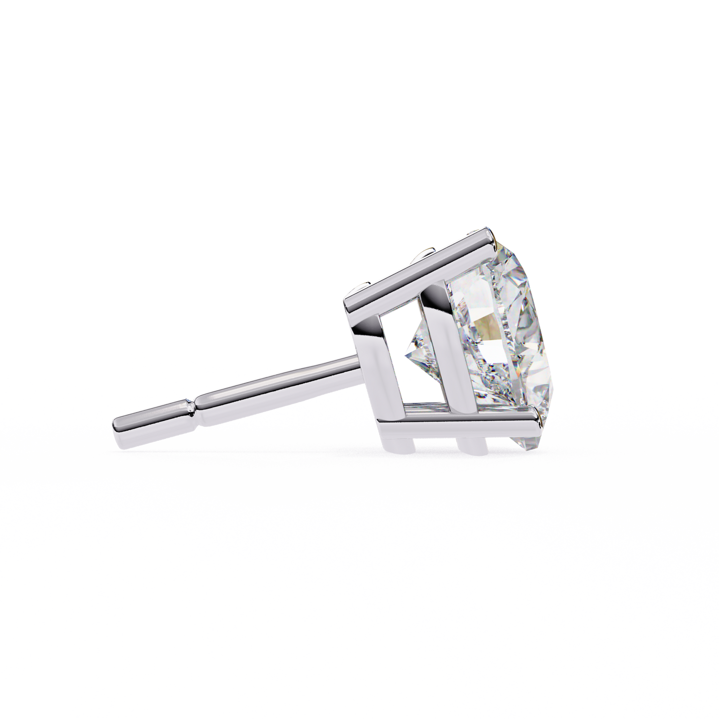 Heart Solitaire Lab Grown Diamond Stud