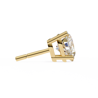 Heart Solitaire Lab Grown Diamond Stud