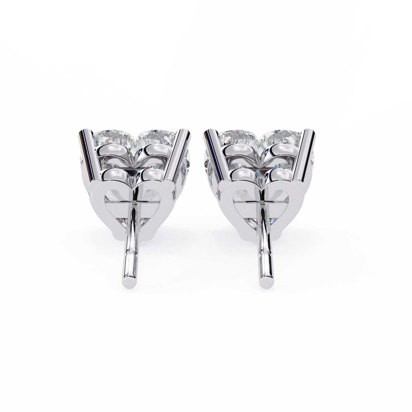 Heart Solitaire Lab Grown Diamond Stud