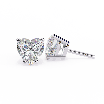 Heart Solitaire Lab Grown Diamond Stud