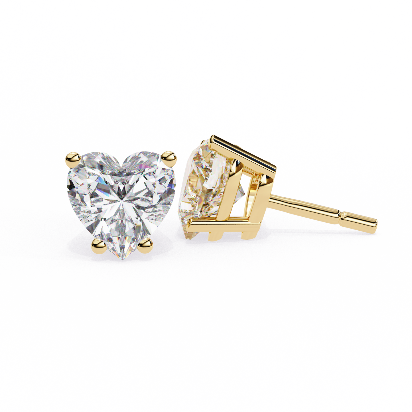 Heart Solitaire Lab Grown Diamond Stud