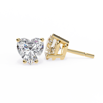 Heart Solitaire Lab Grown Diamond Stud