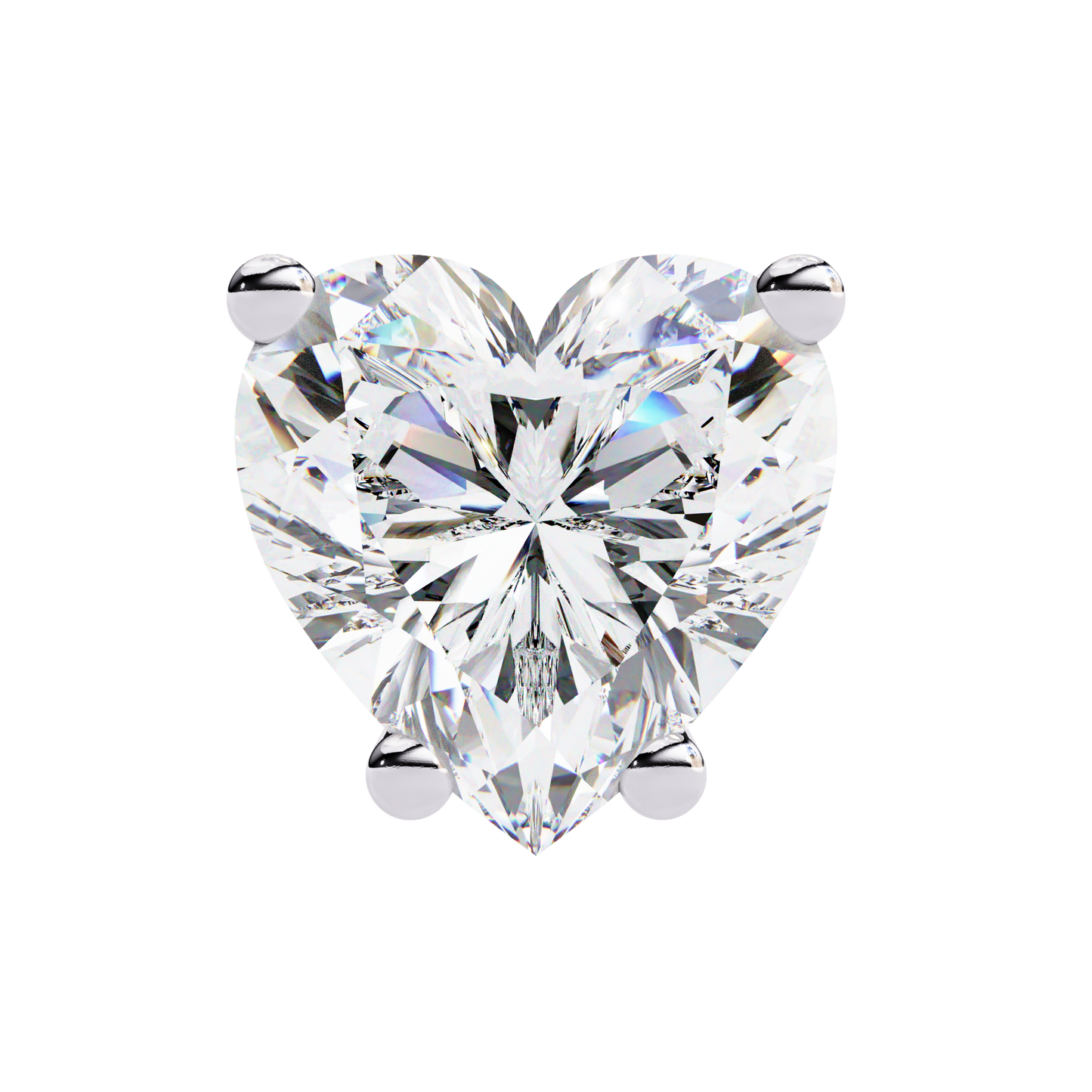 Heart Solitaire Lab Grown Diamond Stud