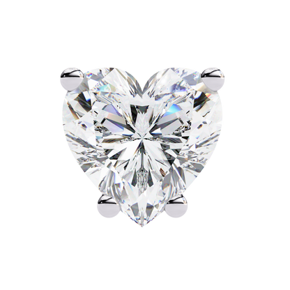 Heart Solitaire Lab Grown Diamond Stud