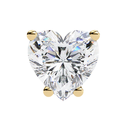 Heart Solitaire Lab Grown Diamond Stud
