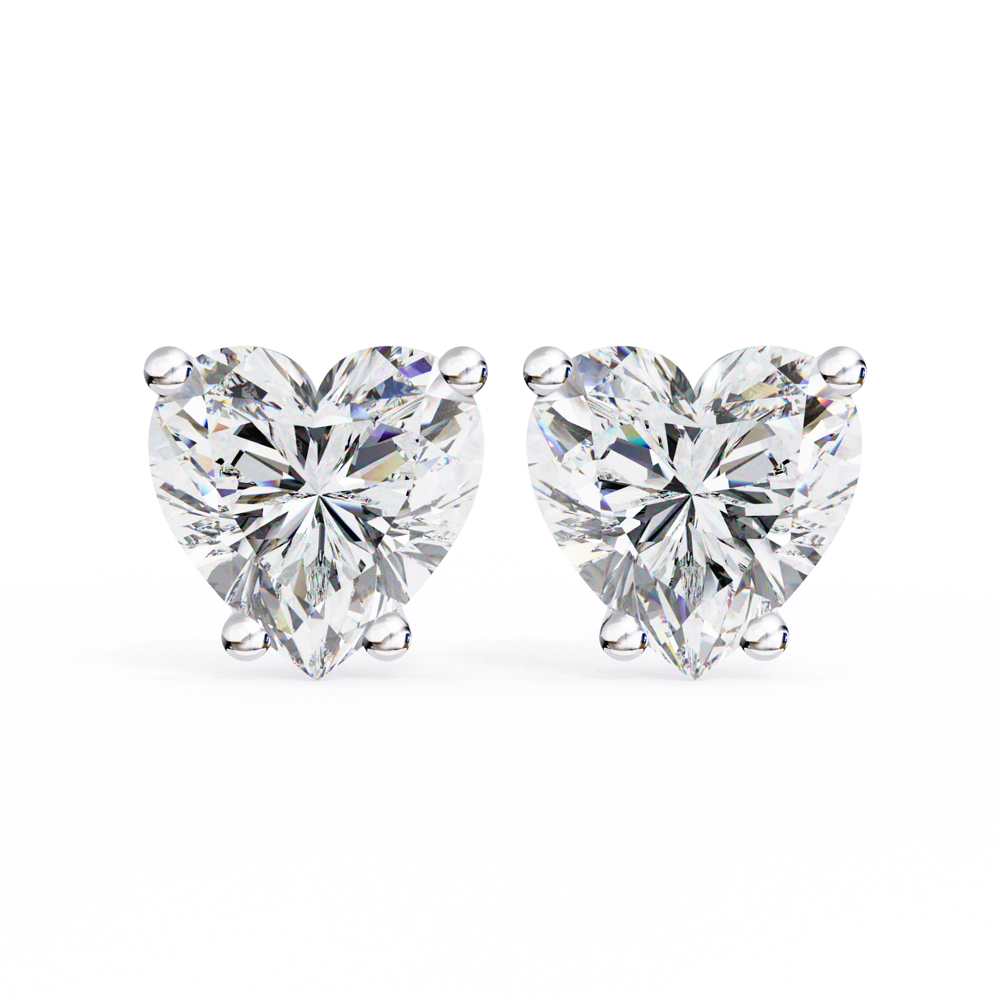 Heart Solitaire Lab Grown Diamond Stud