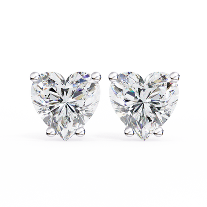 Heart Solitaire Lab Grown Diamond Stud