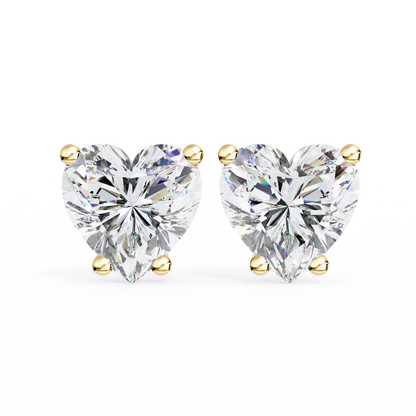 Heart Solitaire Lab Grown Diamond Stud