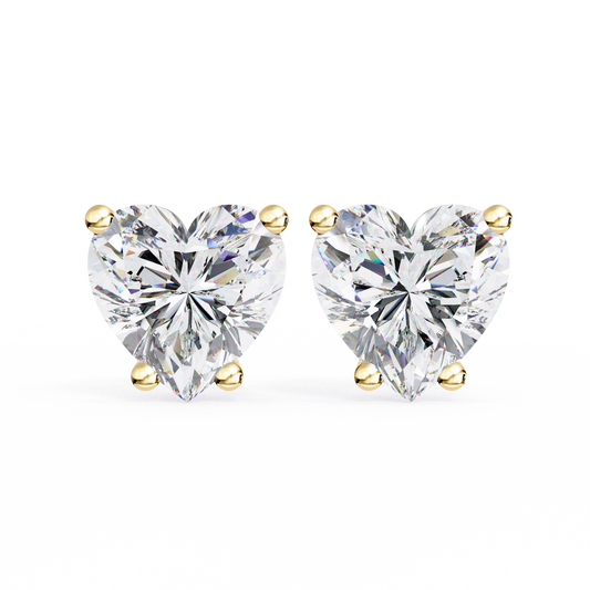Heart Solitaire Lab Grown Diamond Stud